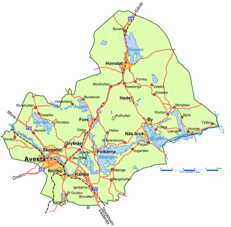 Karta Avesta Kommun.-1